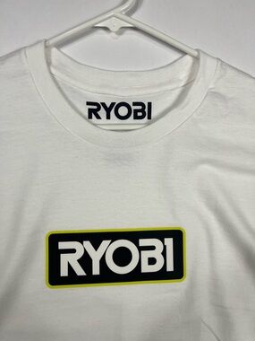 Ryobi Logo White T-Shirt (Brand New With Tag) 18V Battery Power Tools Work Tee